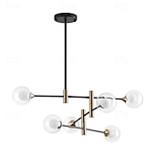 baratos Luzes pendentes-Luminária pendente de led em vidro, 88cm, 4 cabeças/6 cabeças, formato de feijão mágico, iluminação, quarto nórdico, sala de estar, 110-240v