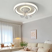 abordables Ventilateurs de plafond lumineux-ventilateur de plafond LED globe suspendu au plafond sur table dimmable 1 lumière 50 cm conception unique 3 couleurs de lumière finitions peintes en acrylique style nordique moderne salle à manger