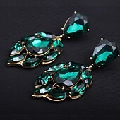abordables Boucles d&#039;oreilles-Femme Zircon Boucles d&#039;oreille Clou Boucle d&#039;Oreille Pendantes Boucle d&#039;Oreille Créoles Longue Goutte Elégant mode Luxe Romantique Doux Des boucles d&#039;oreilles Bijoux Blanche / Vert Pour Mariage