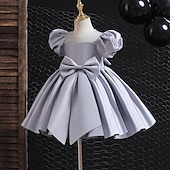 cheap Party Dresses-Toddler Girls&#039; Party Dress Sequin Short Sleeve Performance Mesh Cute Princess Polyester Above Knee Sheath Dress Tulle Dress Summer Spring Fall 3-7 Years Silver Black White