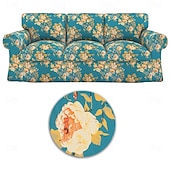 baratos Cobertura de Sofa-Capa de Sofá 100% Algodão Floral Almofadada