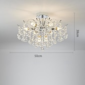 economico Lampadari-lampadario a led 42/50/60/80/100 cm 5/8/10/12/15 lampadina non inclusa finitura elettrolitica cristallo metallo stile moderno contemporaneo camera da letto sala da pranzo mini sospensione 110-240 v