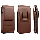 cheap Universal Phone Bags-Men Cellphone Loop Holster Case Belt Waist Bag Props PU Leather Purse Phone Wallet Vintage Belt Mobile Phone Protective Sheath