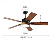 economico Ventilatore da soffitto con luci-ventilatori a soffitto a led luce sospesa a soffitto per cucina sala da pranzo 1 luce 105/120/130 cm acrilico 3 colori-luce moderna camera da letto in stile nordico caffè 110-240v