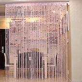 cheap Macrame &amp; String Curtains-Rose Thread Door Curtain, 39x79 Inch Rose Thread Door Curtain, Privacy Door Frame Tassel Rose Thread Door Curtain For Home Decor Door Windows Valentine&#039;s Day