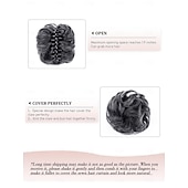 economico Chignon-fermaglio per capelli con artiglio, chignon per capelli sintetici, chignon riccio ondulato, extension per chignon, chignon spettinato, chignon per capelli con artiglio, coda di cavallo, scrunchie per capelli con clip per donna