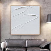 abordables Peintures Abstraites-peint à la main 3d texturé blanc peinture abstraite sur toile 3d texturé art mural boho moderne toile art salon décor pattle couteau peinture à l&#039;huile décor à la maison hôtel pièce d&#039;art