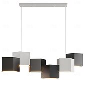 billige Lysekroner-led hengende lysarmatur for spisestue kontor stue, moderne kube dimmes led pendel lys 6 lys, moderne geometrisk lysekrone