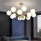 economico Luci a sospensione-lampada a sospensione a led semplice oro magico fagiolo molecolare e27 nordico postmoderno luce di lusso 95 cm camera da letto a 12 teste sala da pranzo 110-240 v&#039;