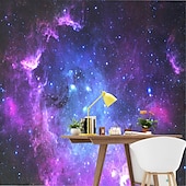 cheap Wallpaper-Cool Wallpapers Wall Mural Galaxy Universe Wallpaper Wall Sticker Covering Print Adhesive Required 3D Effect Canvas Home Décor