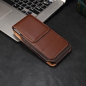cheap Universal Phone Bags-Men Cellphone Loop Holster Case Belt Waist Bag Props PU Leather Purse Phone Wallet Vintage Belt Mobile Phone Protective Sheath