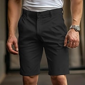 cheap Work Shorts-Men&#039;s Shorts Chino Shorts Bermuda shorts Pocket Plain Comfort Breathable Knee Length Outdoor Daily Going out Fashion Streetwear Black White Micro-elastic