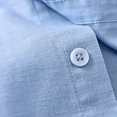 economico Casual da lavoro-Per uomo Camicia Camicia di lino Camicia con colletto cinese Camicia con colletto alla coreana Camicia casual Camicia di cotone Semplice Vacanza Camicia hawaiana Bianco Blu Beige Manica Lunga