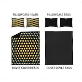 billige Dynetrekk sett-3d honeycomb 3-delt dundynetrekk for hotellsengesett for hjemmet komfortabelt trekk mykt og lett ultrafint fiber 1 dundynetrekk 2 putevar stort sengesett