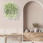 billige Kunstige planter og blomster-1 stk 60 cm store kunstige hengende planter, falske edderkoppplanter for hjemmeinnredning, falske grøntområder for hjemmehagekontor bryllupsdekorasjon