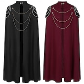 baratos Capa &amp; Capa-Retro Vintage Punk e gótico Medieval Traje Cosplay Capa Vampiros Vikings Fantasia Homens Real Steampunk Dia Das Bruxas Carnaval Baile de Máscaras Festa / Noite Adulto Capa