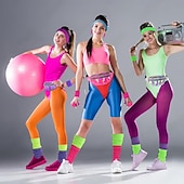 economico Outfit-Retrò Vintage Disco Anni '80 Abiti Tutu Marsupio Regina Ragazza da festa degli anni '80 Costume Per donna Mascherata Addio al Nubilato Parata dell'Orgoglio Mese dell'orgoglio Adulti Braccialetto