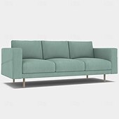 baratos Cobertura de Sofa-Capa de Sofá de 3 Lugares 100% Algodão Sólida Almofadada