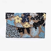cheap Clutches &amp; Evening Bags-Women&#039;s Embroidered Floral Clutch - Handheld Evening Bag with Colorful Bead and Sequin Details