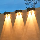 tanie Kinkiety zewnętrzne-Słoneczna lampa ścienna led super jasna zewnętrzna ip65 wodoodporna lampa ogrodowa układ stoczni kinkiet domowy dziedziniec atmosfera lampa do mycia ścian 1/2/4 szt
