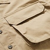economico Camicie da lavoro da uomo-Per uomo Camicia Camicie da lavoro Maglietta informale Camicia con bottoni Camicia da carico Nero Kaki Verde militare Manica lunga Liscio Collo ripiegabile Da mare Per eventi Tasca frontale