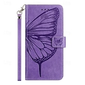 economico Cover per iPhone-telefono Custodia Per iPhone16 iPhone 15 Pro Max Plus iPhone 14 13 12 11 Pro Max Plus Mini SE Per retro Con supporto A calamita con cinturino da polso Farfalla Retrò TPU pelle sintetica