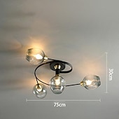 baratos Montagem Embutida &amp; Montagem Semi Embutida-Luz de teto led 4/6 cabeça de vidro metal e27 nórdico criativo mágico lâmpada de teto pequeno quarto, lustre pessoal conciso moderno, para sala de estar comercial lâmpada de sala de jantar, sala de