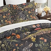 cheap Duvet Cover Sets-Retro Rainforest Rabbit Duvet Cover Set 2-piece Set 3-piece Set Lightweight Soft Short Plush Set Thick Feather Square Bed