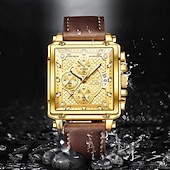 economico Orologi al quarzo-Orologio al quarzo OLEVS da uomo creativo sportivo outdoor moda luminoso calendario cronografo impermeabile in pelle