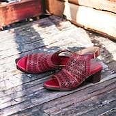 tanie Sandały damskie-damskie sandały z prawdziwej skóry z wycięciami na klockowym obcasie w kolorze turkusowym, vintage&#039;owe letnie buty z odkrytymi palcami do noszenia na co dzień, do pracy i na co dzień