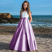 preiswerte Partykleider-kinderkleidung Mädchen Party Kleid Feste Farbe Ärmellos Leistung Gitter Prinzessin Süß Gitter Mitte der Wade Etuikleid Tüll-Kleid Sommer Frühling Herbst 2-12 Jahre Schwarz Weiß Champagner