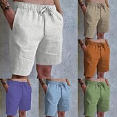 baratos Clássico-Homens Calção Shorts de verão Shorts de praia Bolsos Com Cordão Cintura elástica Tecido Conforto Respirável Curto Casual Feriado Para Noite Moda Roupa de rua Preto Branco