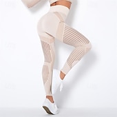 cheap Yoga Leggings &amp; Tights-Women&#039;s Yoga Pants Yoga Leggings Mesh Patchwork High Waist Yoga Gym Workout Pilates Tights Color Block Dark Grey Black Army Green Spandex Sports Activewear Stretchy Slim