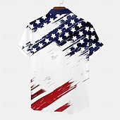  Amerikanischer Unabhängigkeitstag Herren Flagge 250. Jahrestag des Unabhängigkeitstages der USA am 4. Juli Amerikanische Flagge Knopfhemd Bedruckte Hemden Kurzarm Lässig Täglich Urlaub
