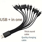 お買い得  スマホケーブル-ドラッグテンデータケーブル、携帯電話USB10、キャンプライト1個、充電トレジャー、10イン1充電ケーブル