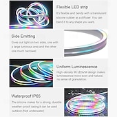 cheap Neon LED Lights-Waterproof Neon Light Strip Light WS2811 LED Light Bar Neon Light 2-5M Addressable RGB Rainbow Pixel Light Bar Supply WIFI  APP Control Synchronize Music Control to DIY LED Neon Sign Art Wall Decoration Lighting DC12V Including Power