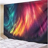 billige landskapsteppe-aurora nordlys hengende billedvev veggkunst stor billedvev veggmaleri dekor fotografi bakteppe teppe gardin hjem soverom stue dekorasjon