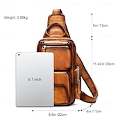 economico Borselli da uomo-Borsa a tracolla vintage in pelle da uomo con multitasche – borsa a tracolla casual da viaggio per lavoro, escursionismo o uso quotidiano