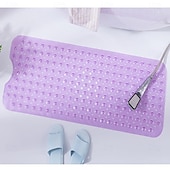 billige Antiskli baderomsmatte-badekar matte sklisikker badematte for badekar, 40 x 16 tommer dusjmatte med sugekopper, ekstra stor og maskinvaskbar, badematter for bad