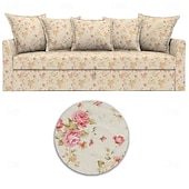 baratos Cobertura de Sofa-Capa de Sofá Floral 100% Algodão com Almofada de Algodão