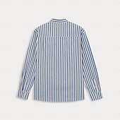 preiswerte Herren Elite Hemden-Herren Hemd Sommerhemd Freizeithemd Knopfhemd Schwarz Blau Langarm Streifen Revers Urlaub Alltagskleidung Bekleidung Baumwolle 100% Baumwolle Mode Hawaiianisch Lässig