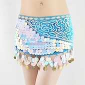 cheap Belly Dancewear-Belly Dance Belt Splicing Sequins Women&#039;s Performance Training Sleeveless High Polyester