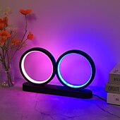 cheap Table Lamps-RGB Circle LED Table Lamp Minimalist Nordic Modern Decorative LED Desk Lamp for Living Room Bedroom LED colorful Lamp