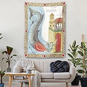 levne Středověký tapis-Středověká tapisérie Středověká tapisérie románské umění Velká tapisérie malba dekor fotograf pozadí deka závěs domov ložnice obývací pokoj dekorace