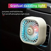 cheap Car Air Purifiers-Portable Car Air Conditioning Outlet Car Fan USB Power Gradient Colorful Atmosphere Light Small Fan Front And Rear Row Outlet Exhaust Fan Universal