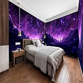 cheap Wallpaper-Cool Wallpapers Wall Mural Galaxy Universe Wallpaper Wall Sticker Covering Print Adhesive Required 3D Effect Canvas Home Décor