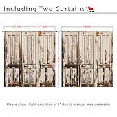 Vintage Wooden Blackout Curtains Door Insulation Outdoor Balcony Rest Living Room Home Decoration 2-piece Set of 3d Digital Printing Perforated cheap Curtains & Drapes-Vintage Wooden Blackout Curtains Door Insulation Outdoor Balcony Rest Living Room Home Decoration 2-piece Set of 3d Digital Printing Perforated