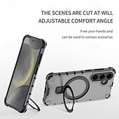 お買い得  サムスン用ケース-電話 ケース 用途 サムスンのギャラクシー S24 Ultra Plus S23 Ultra Plus A55 A35 A25 A15 5G A54 A34 A14 A13 S25ウルトラ バックカバー スタンド付き ワイヤレス充電をサポート 耐衝撃 TPU PC