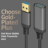 お買い得  スマホケーブル-ナイロン編組 USB 3.0 オス - メス 高速伝送データ ケーブル コンピューター ハード ドライブ カメラ プリンター 延長ケーブル