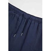 baratos Feriado-Homens Calção Shorts de linho Shorts de verão Shorts de praia Calças Capri Bolsos Com Cordão Cintura elástica Tecido Conforto Respirável Ao ar livre Diário Para Noite Moda Roupa de rua Preto Branco